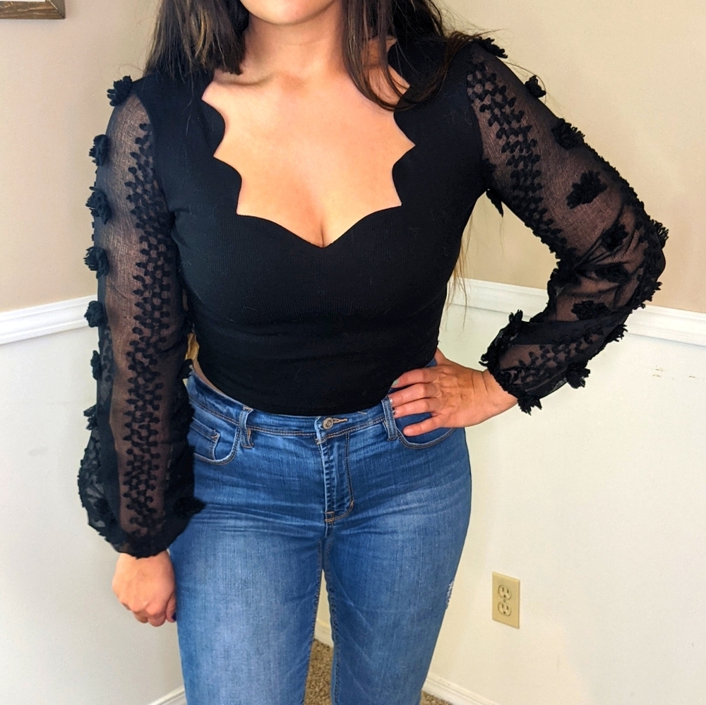 Mesh long sleeve shirt